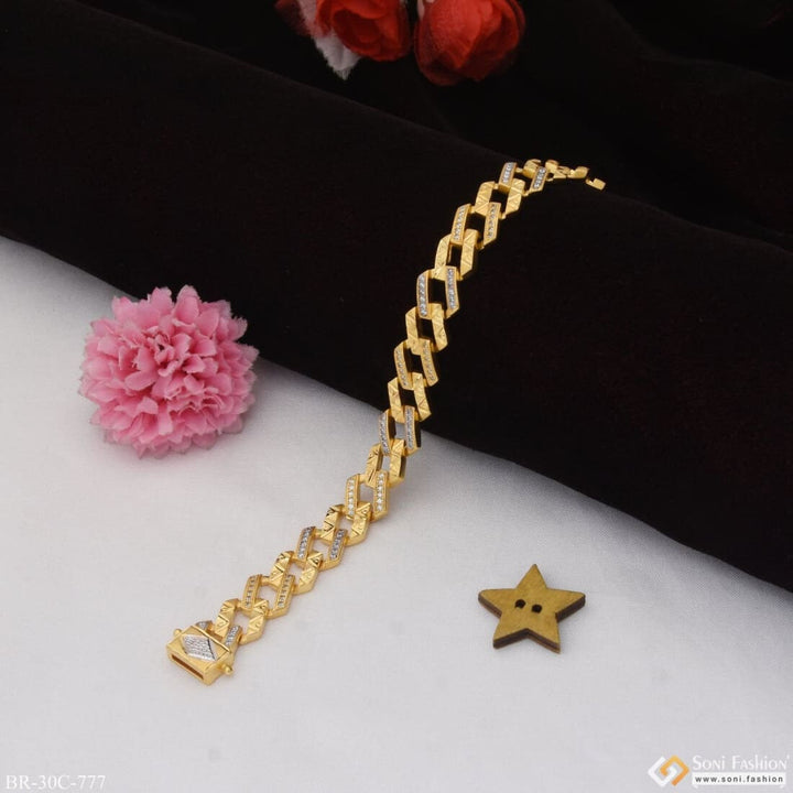 1 Gram Gold Plated With Diamond Fashionable Design Bracelet