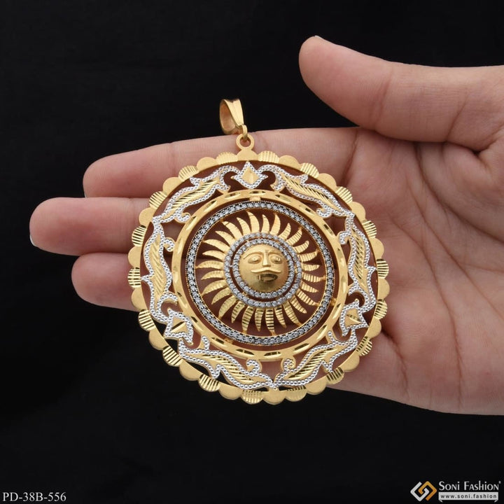 1 Gram Gold Plated Sun With Diamond Fashionable Design