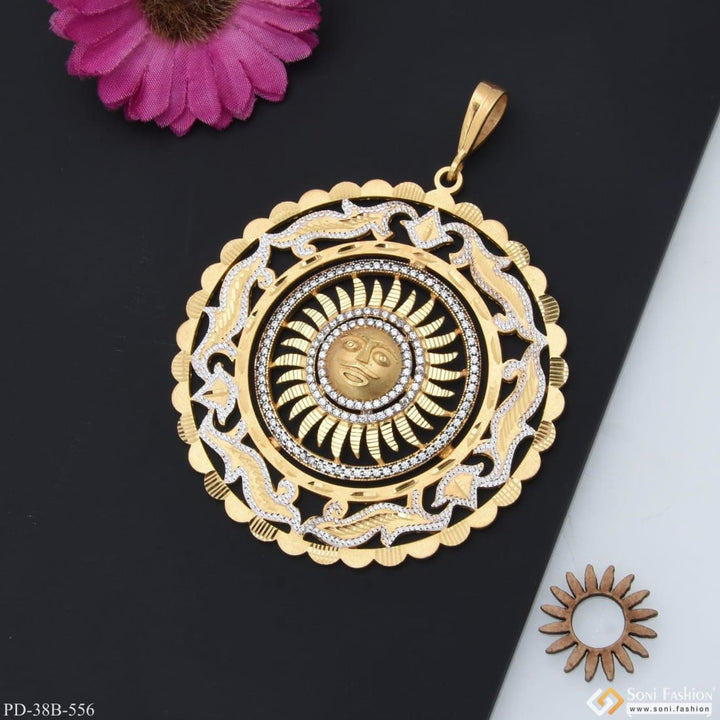 1 Gram Gold Plated Sun With Diamond Fashionable Design