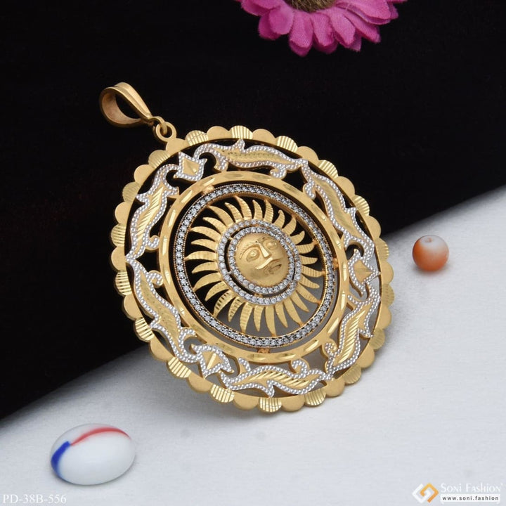 1 Gram Gold Plated Sun With Diamond Fashionable Design