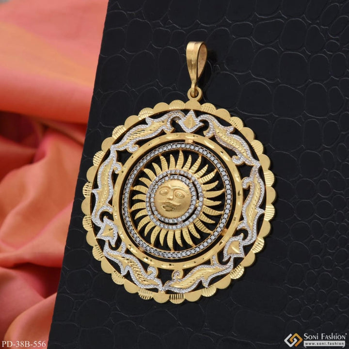 1 Gram Gold Plated Sun With Diamond Fashionable Design