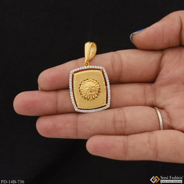 1 gram gold plated sun with diamond fashionable design