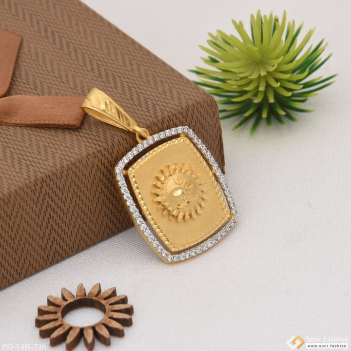 1 gram gold plated sun with diamond fashionable design