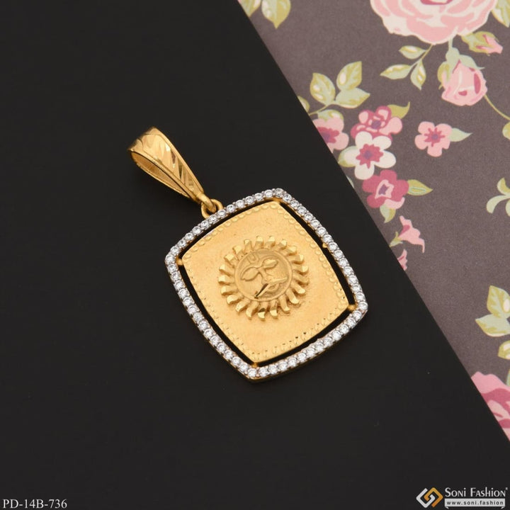 1 gram gold plated sun with diamond fashionable design