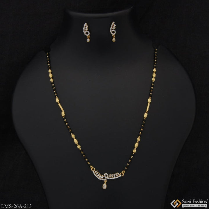 1 Gram Gold Plated With Diamond Fashionable Mangalsutra Set