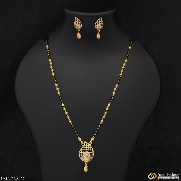 1 Gram Gold Plated With Diamond Funky Design Mangalsutra