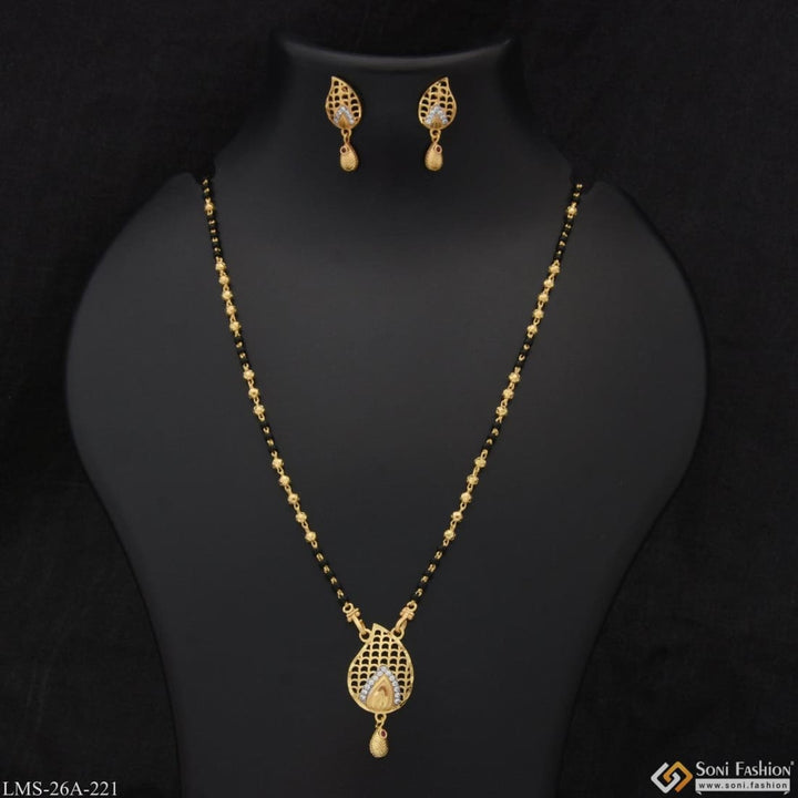 1 Gram Gold Plated With Diamond Funky Design Mangalsutra