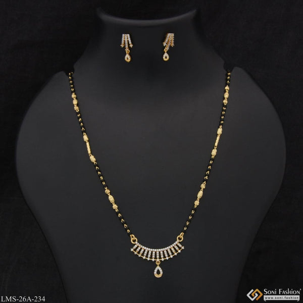 1 Gram Gold Plated With Diamond Funky Design Mangalsutra