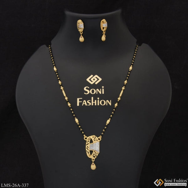 1 Gram Gold Plated With Diamond Funky Design Mangalsutra