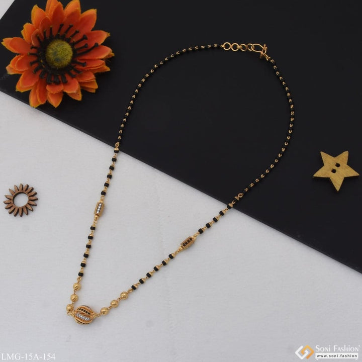 1 gram gold plated with diamond glamorous design mangalsutra