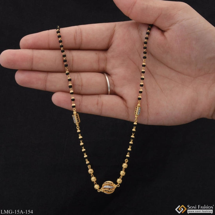 1 gram gold plated with diamond glamorous design mangalsutra