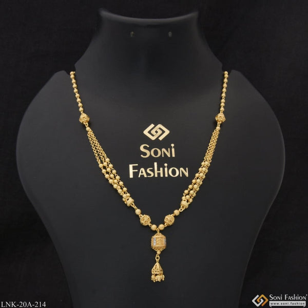 1 gram gold plated with diamond glamorous design necklace