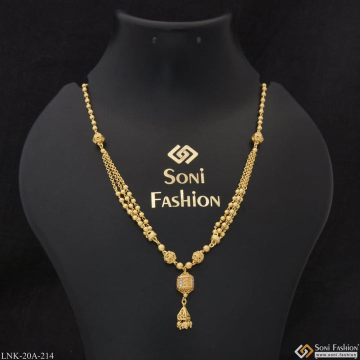 1 gram gold plated with diamond glamorous design necklace