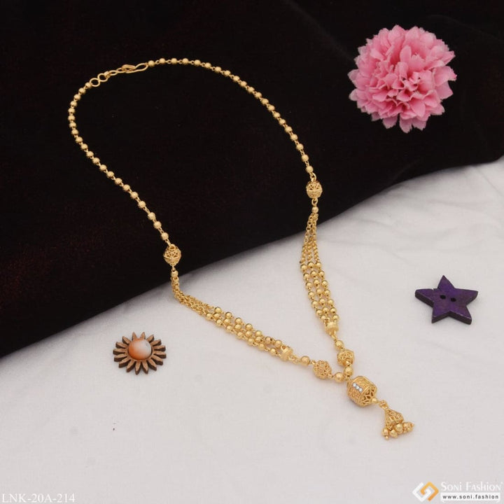 1 gram gold plated with diamond glamorous design necklace