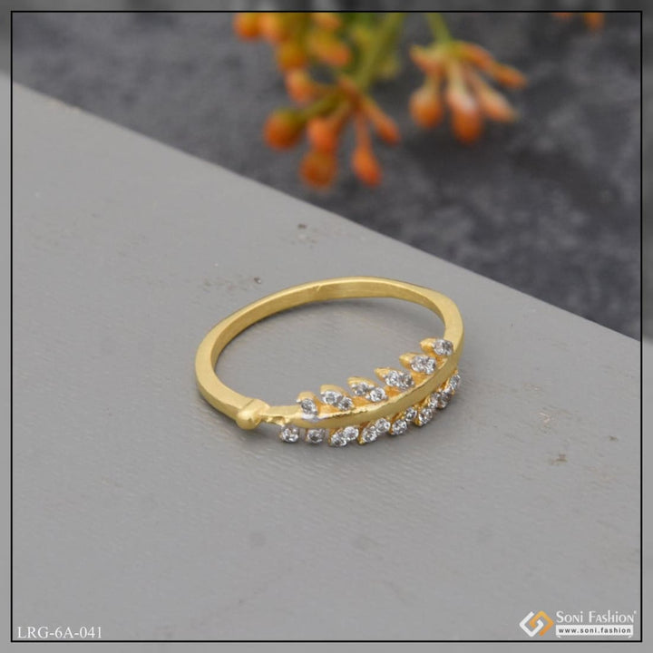 1 gram gold plated with diamond glamorous design ring for