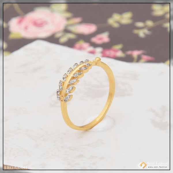 1 gram gold plated with diamond glamorous design ring for