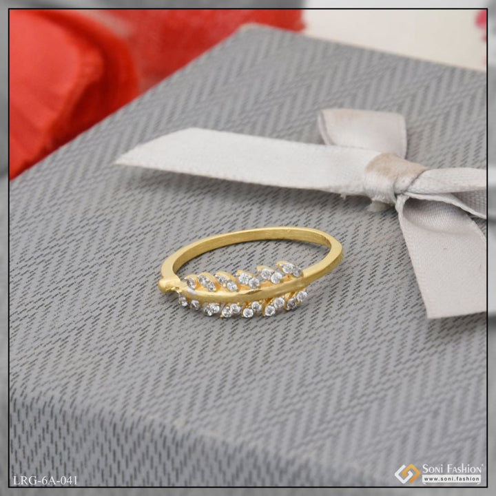 1 gram gold plated with diamond glamorous design ring for