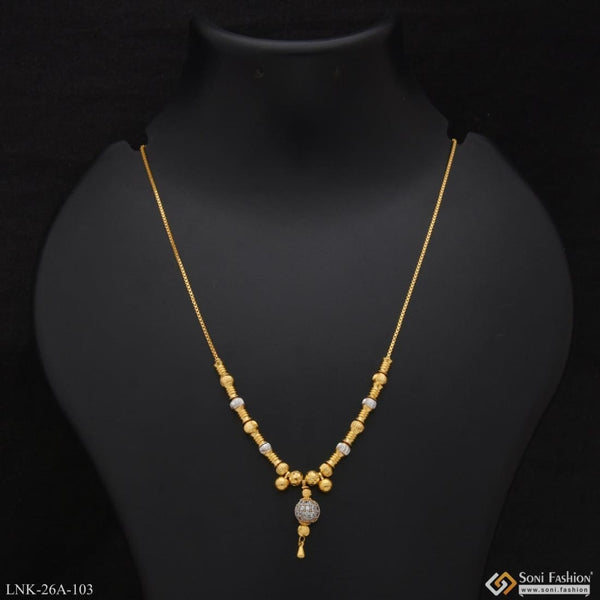 1 gram gold plated with diamond glittering design necklace