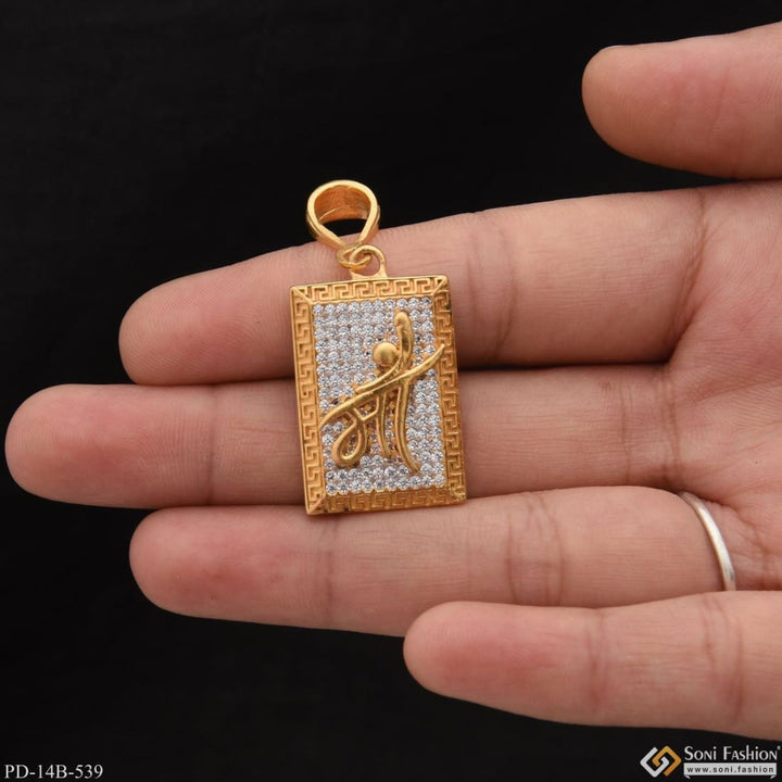 1 gram gold plated maa with diamond glittering design