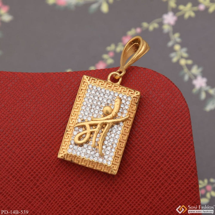 1 gram gold plated maa with diamond glittering design