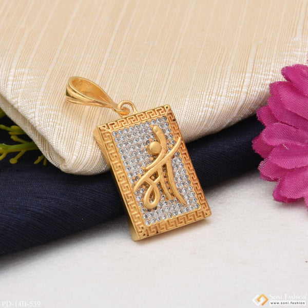 1 gram gold plated maa with diamond glittering design