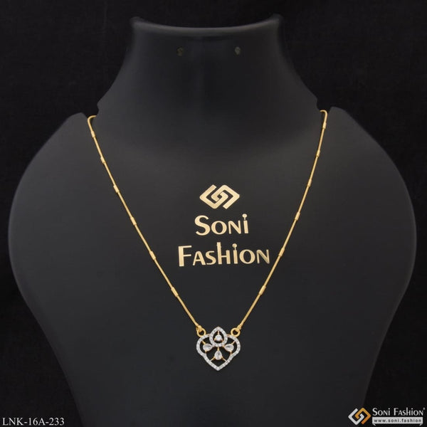 1 Gram Gold Plated With Diamond Gorgeous Design Necklace