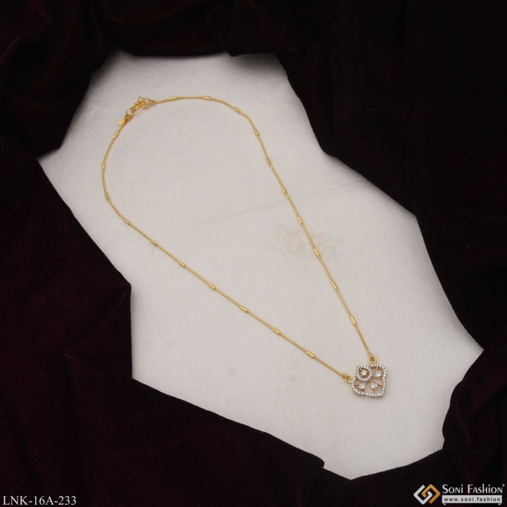 1 Gram Gold Plated With Diamond Gorgeous Design Necklace