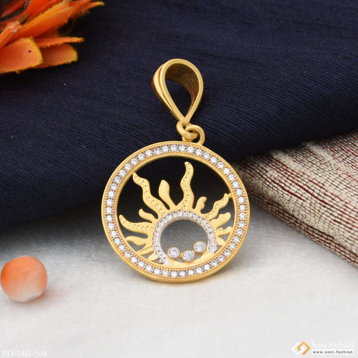 1 Gram Gold Plated Sun With Diamond Gorgeous Design Pendant