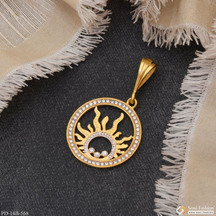 1 Gram Gold Plated Sun With Diamond Gorgeous Design Pendant