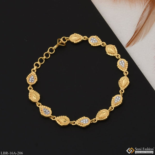 1 Gram Gold Plated With Diamond Graceful Design Bracelet