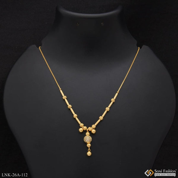 1 gram gold plated with diamond graceful design necklace for