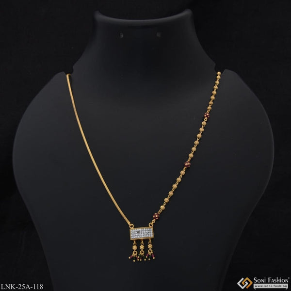 1 gram gold plated with diamond graceful design necklace for