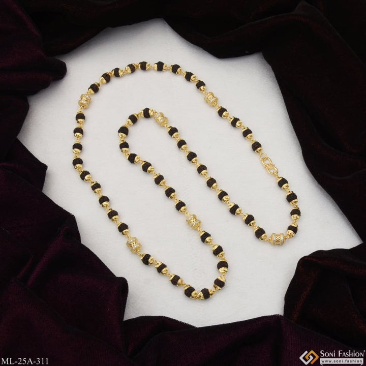 1 gram gold plated with diamond hand-crafted rudraksha mala