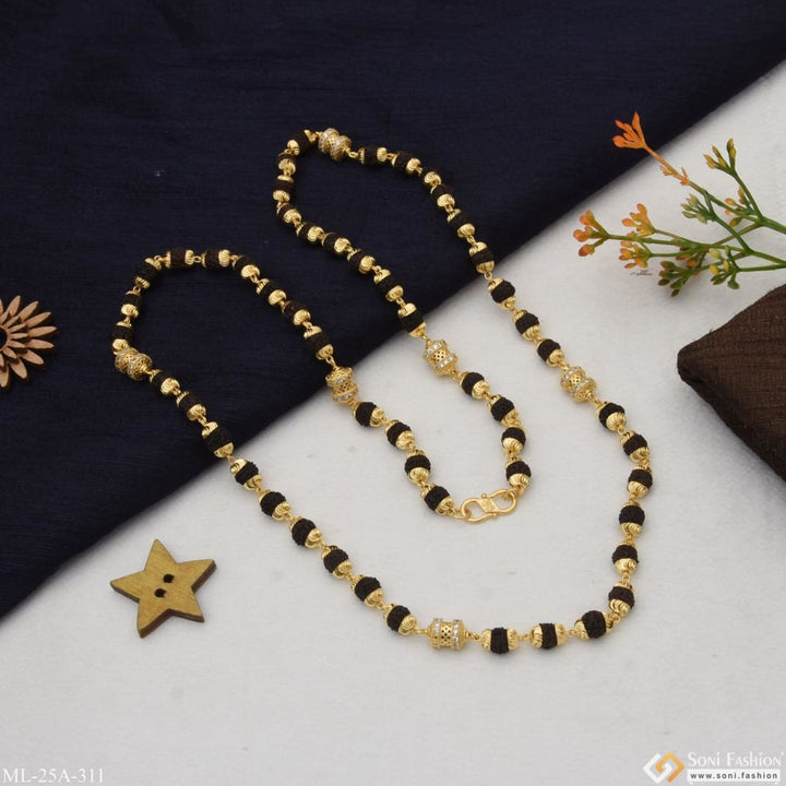 1 gram gold plated with diamond hand-crafted rudraksha mala