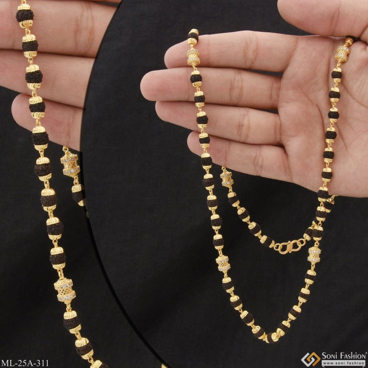 1 gram gold plated with diamond hand-crafted rudraksha mala