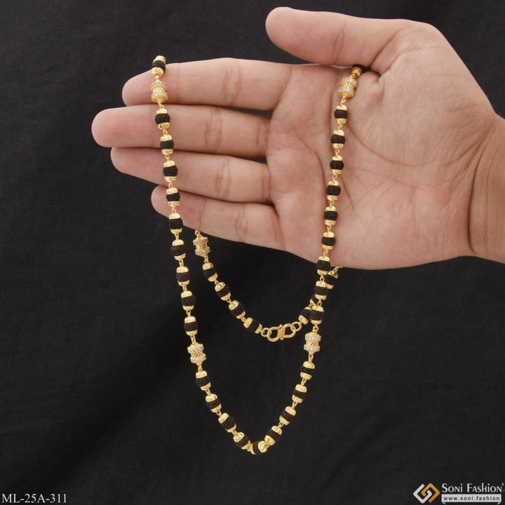 1 gram gold plated with diamond hand-crafted rudraksha mala