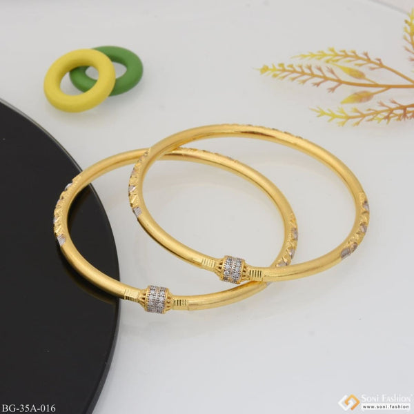 1 Gram Gold Plated With Diamond High-class Design Bangles