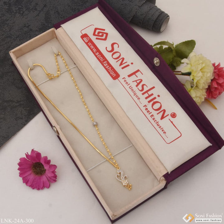 1 gram gold plated with diamond high-class design necklace