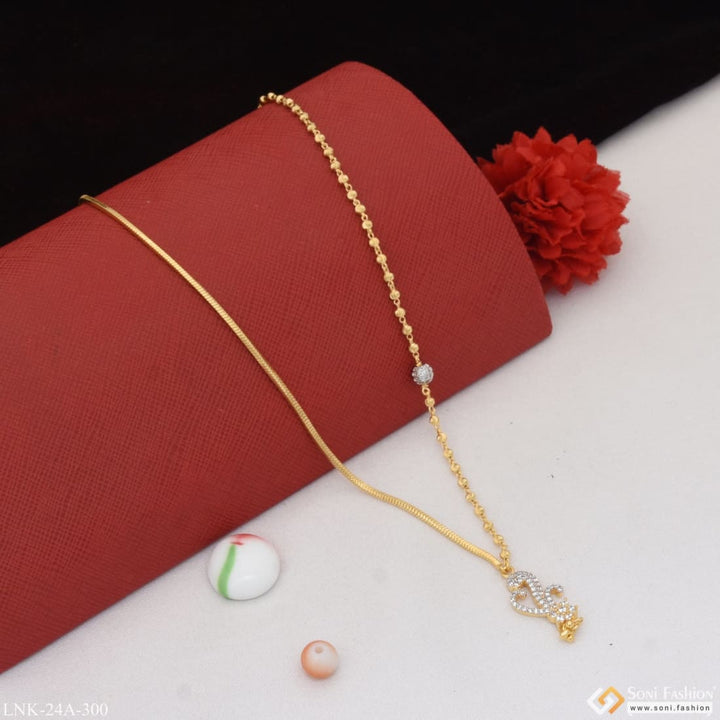 1 gram gold plated with diamond high-class design necklace