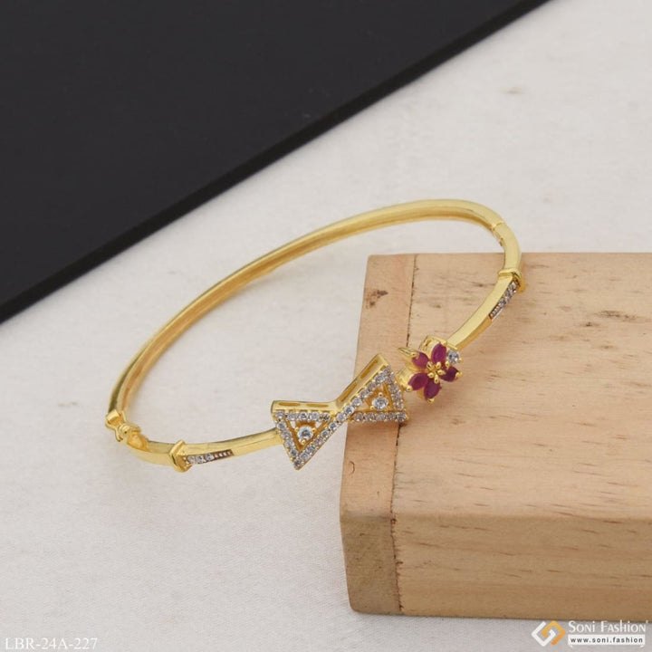 1 Gram Gold Plated With Diamond Latest Design Bracelet For