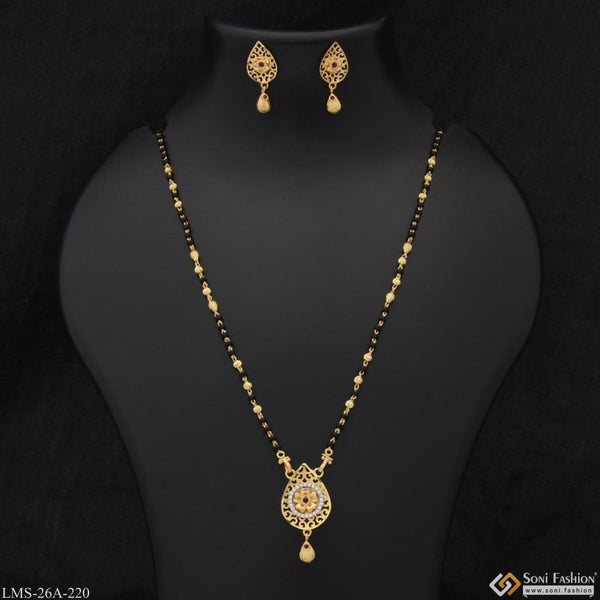 1 Gram Gold Plated With Diamond Latest Design Mangalsutra