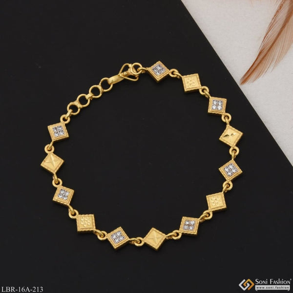 1 Gram Gold Plated With Diamond Lovely Design Bracelet For