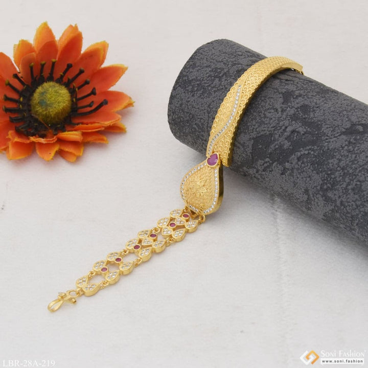 1 gram gold plated with diamond lovely design bracelet for