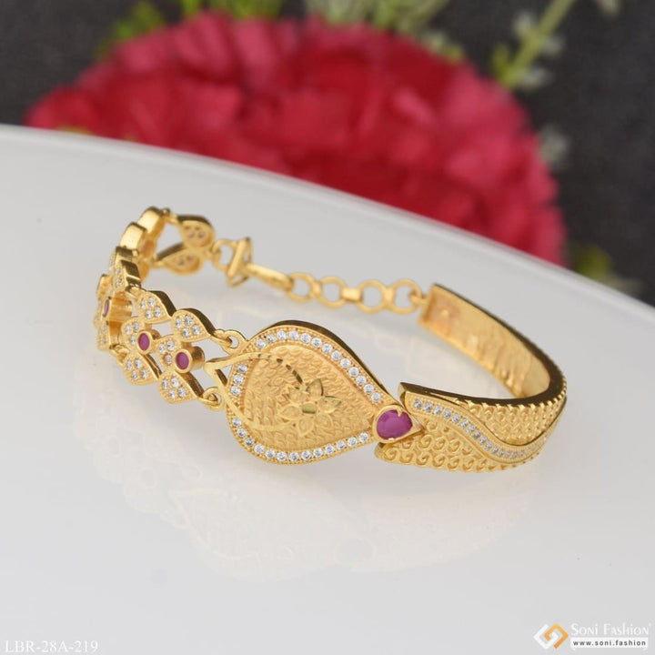 1 gram gold plated with diamond lovely design bracelet for