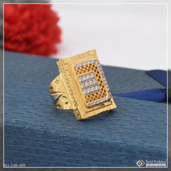 1 Gram Gold Plated With Diamond Lovely Design High-quality