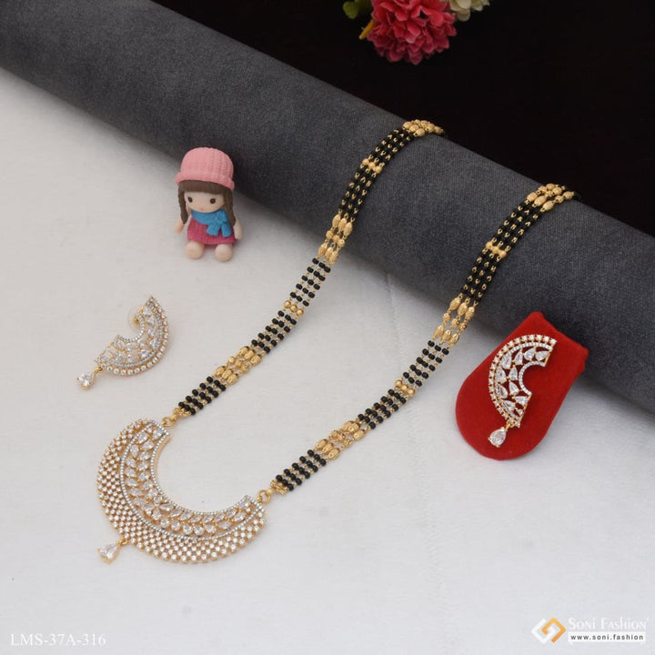 1 gram gold plated with diamond lovely design mangalsutra