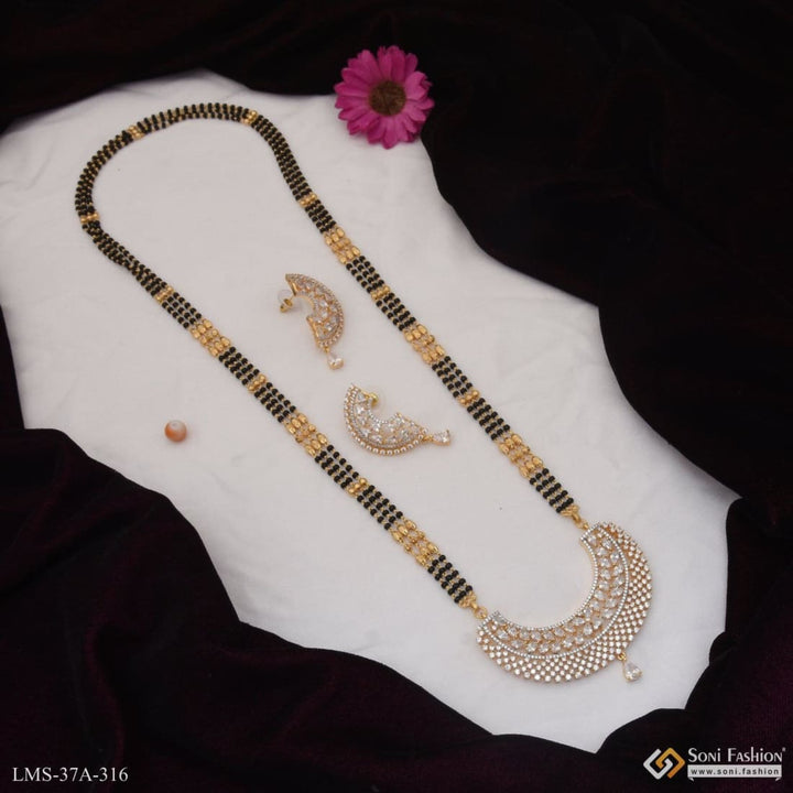 1 gram gold plated with diamond lovely design mangalsutra