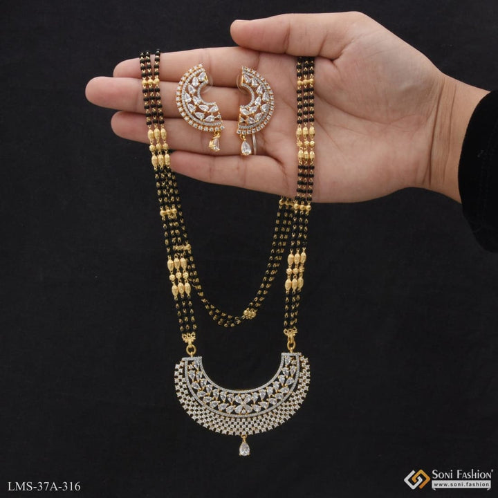 1 gram gold plated with diamond lovely design mangalsutra