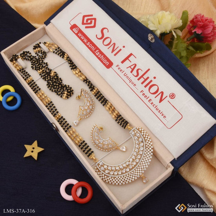 1 gram gold plated with diamond lovely design mangalsutra