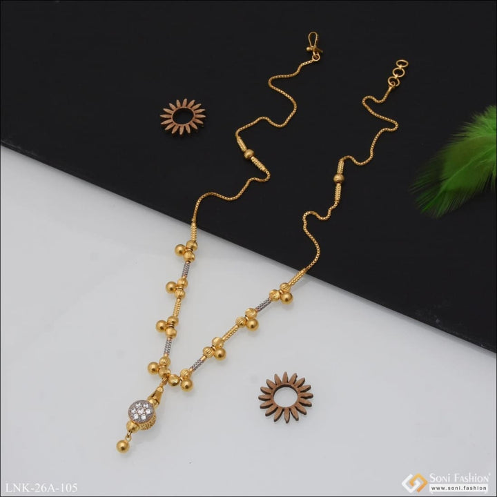 1 gram gold plated with diamond lovely design necklace for